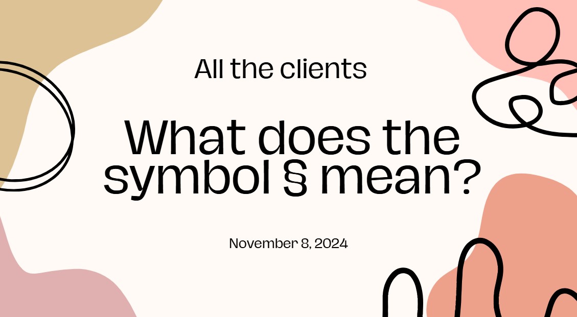 What does the symbol § mean?