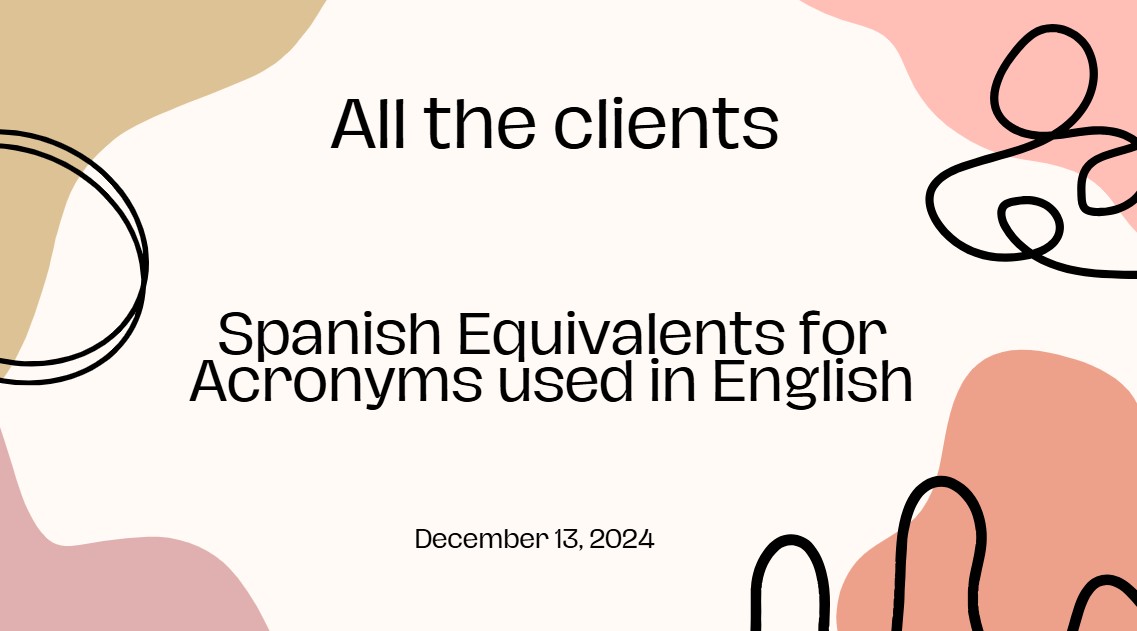 Spanish Equivalents for Acronyms used in English