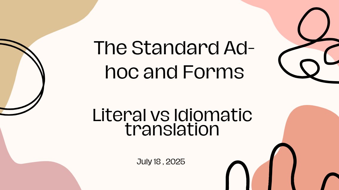 Literal vs Idiomatic translation